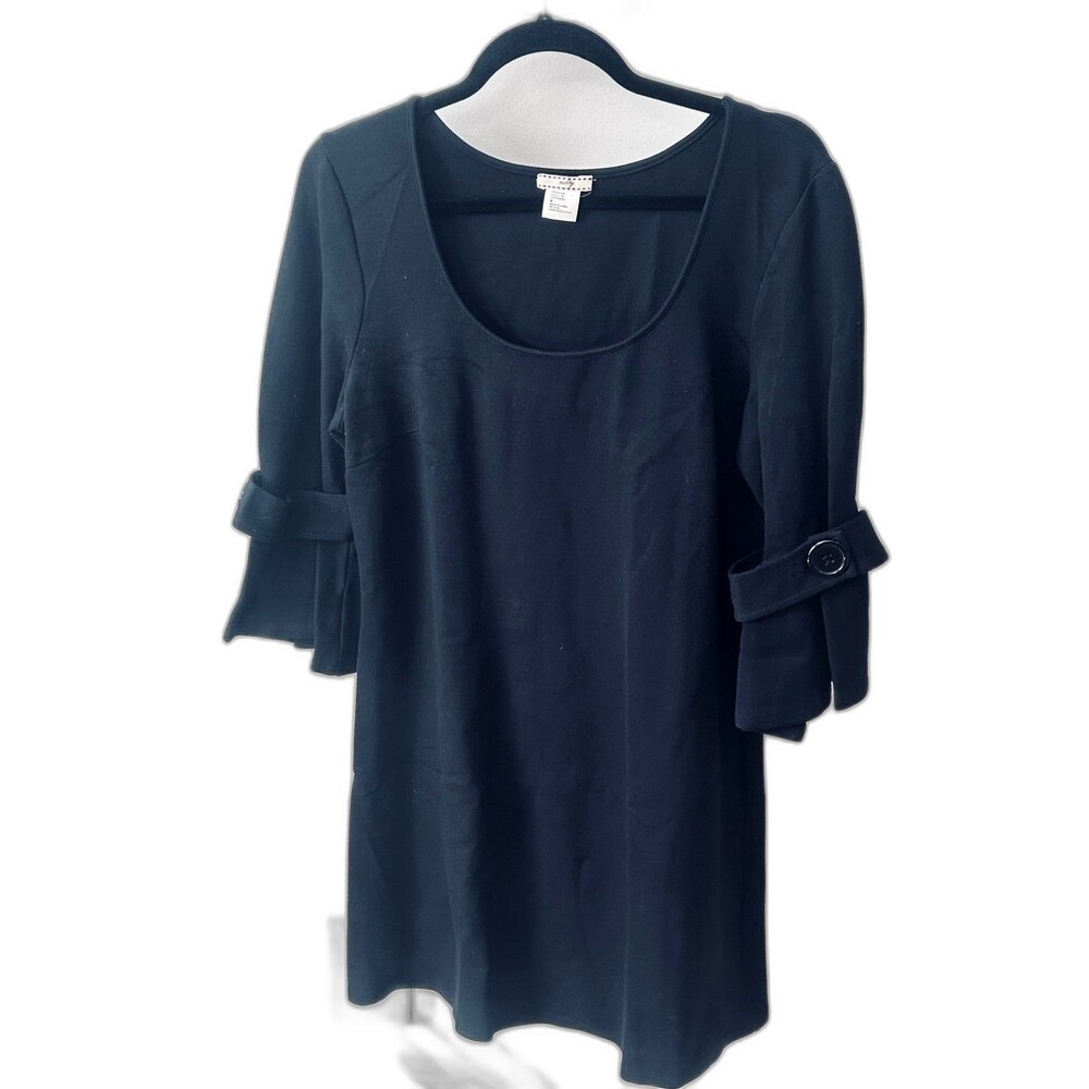 Nubby Dress Women’s Size M Color Black Tunic or Swing Dress Mid Length